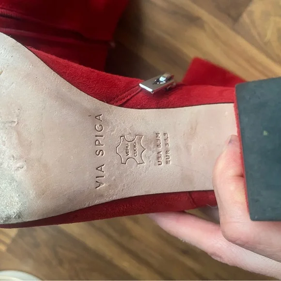Via Spiga Red Heeled Boots - Picture 10 of 10